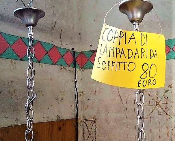 COPPIA DI LAMPADARI DA SOFFITTO CON STECCHE DI VETRO - Immagine5